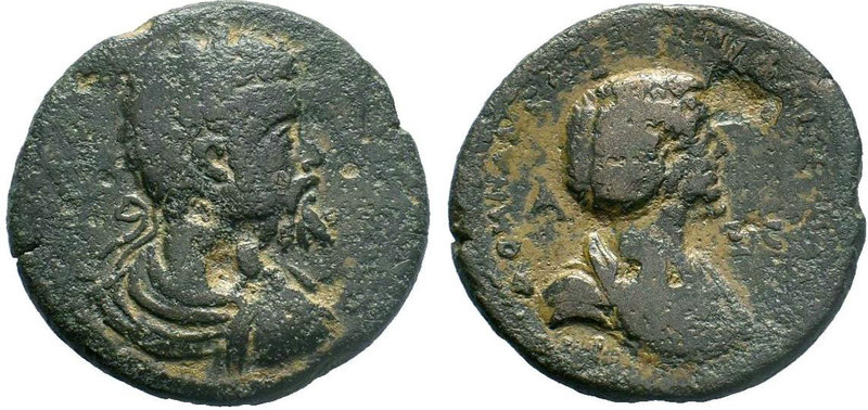 Cilicia. Ninika-Klaudiopolis . Septimius Severus-Julia Domna AD 193-211.AE Bronz...
