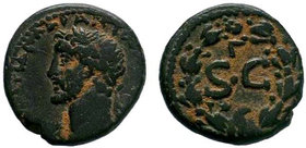 SYRIA.Seleucis and Pieria. Antioch. Antoninus Pius AD 138-161.AE Bronze. Laureate head left / S C within wreath, eagle below. good very fine McAlee 56...