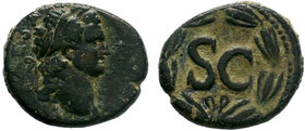SYRIA.Seleucis ad Pieria, Antioch Nero, 54-68 Bronze circa 65-66, Æ 23.5mm., 15.74g. IM NER CLAV CAESAR Laureate head r. Rev. SC within wreath. RPC 42...