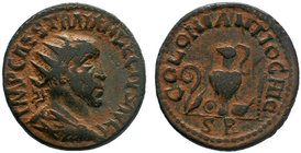 Pisidia, Antioch Trajan Decius, 249-251 Bronze circa 249-251, AE Bronze. IMP CAES TRAIAN DECIVS AV(G) Radiate, draped and cuirassed bust r. Rev. COLON...