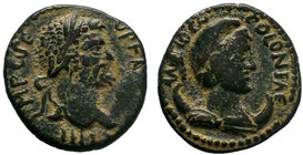 PISIDIA. Antiochia. Septimius Severus, 193-211. AE Bronze, regnal year IIII (4) = 196-197. IMP C SE-V PERP AVG IIII Laureate head of Septimius Severus...