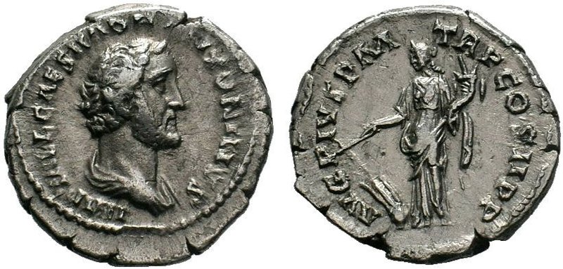 Antoninus Pius. A.D. 138-161. AR denarius . Rome mint, A.D. 139. IMP T AEL CAES ...