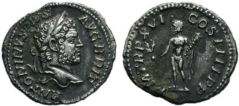 CARACALLA (197-217). Denarius. Rome.
Obv: ANTONINVS PIVS AVG BRIT.
Laureate head...