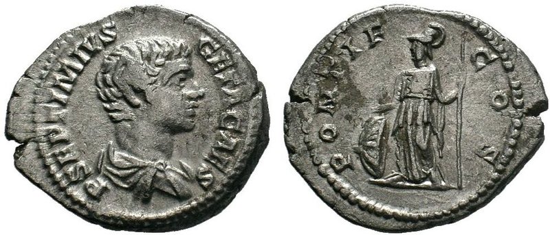 GETA. As Caesar, A.D. 198-209. AR denarius . Rome, under Septimius Severus and C...