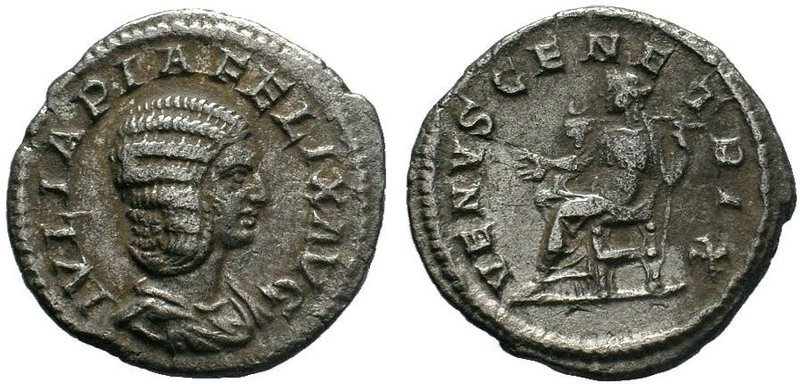 JULIA DOMNA (193-211). Denarius. Rome. Obv: IVLIA PIA FELIX AVG. Draped bust rig...