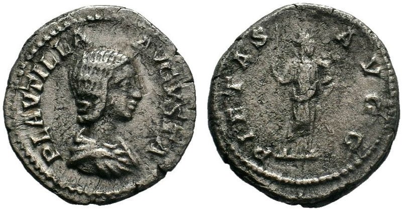 PLAUTILLA.202-205.AR Denarius . PLAVTILLA AVGVSTA Draped bust of Plautilla to ri...