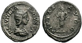 PLAUTILLA.202-205.AR Denarius . PLAVTILLA AVGVSTA Draped bust of Plautilla to right, her hair in horizontal waves and tied up at the back. Rev. PIETAS...
