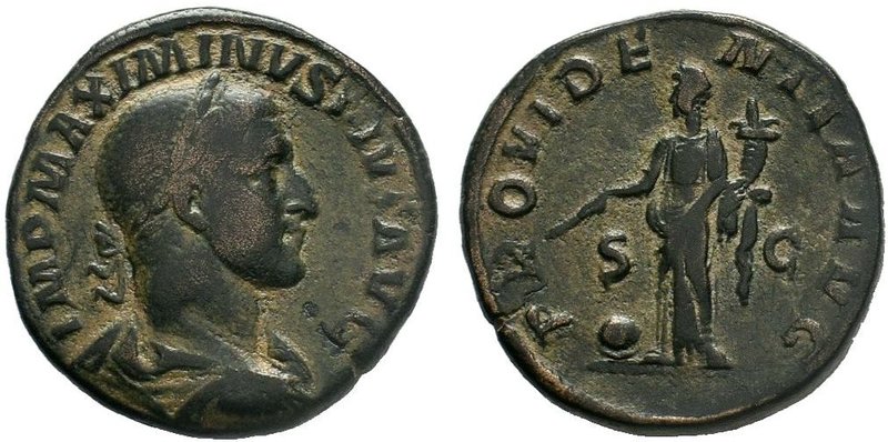 Maximinus I, 235-238.AE Dupondius , Rome, 235-236. IMP MAXIMINVS PIVS AVG Radiat...