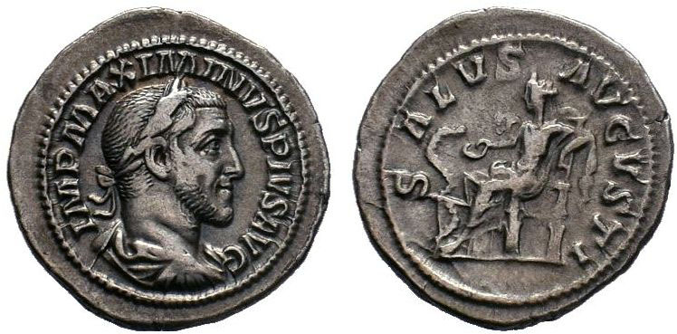 Maximinus I (235-238), AR Denarius, Rome, AD 235-236; IMP MAXIMINVS PIVS AVG, la...
