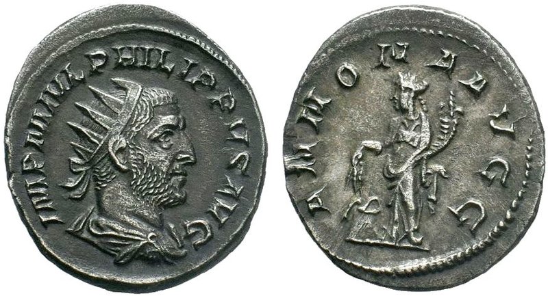 Philip I AR Antoninianus. Rome, AD 246. IMP M IVL PHILIPPVS AVG, radiate, draped...