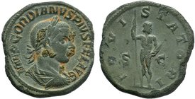 Gordianus III Pius (238-244 AD). AE Sestertius Roma , 241-243 AD. Obv. IMP GORDIANVS PIVS FEL AVG, Laureate, draped and cuirassed bust right. Rev. IOV...