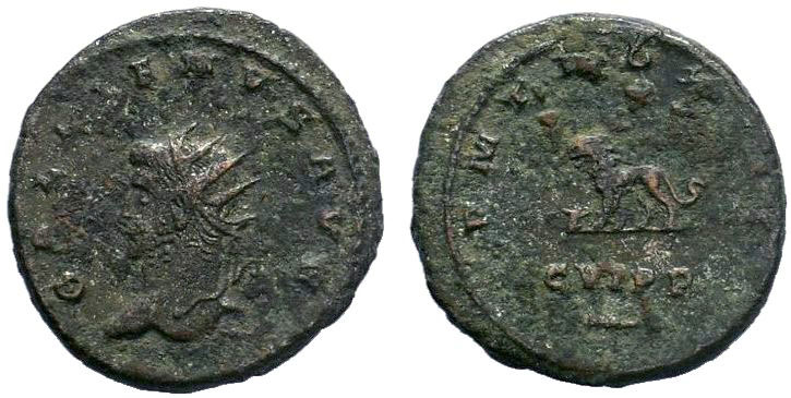 Gallienus. AD 253-268. Antoninianus. Antioch mint. 11th emission, AD 264-265. Ra...