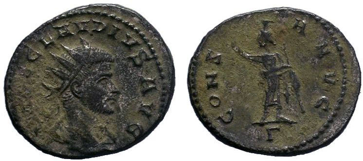 Claudius II. Antoninianus, Serapis reverse
Claudius II. (268-270 AD). AE silvere...