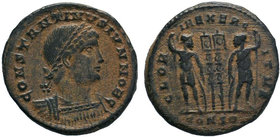 Constantine II. As Caesar, A.D. 317-337. Æ follis , Siscia, under Constantine I, A.D. 330-333. CONSTANTINVS IVN NOB C, laureate cuirassed bust of Cons...