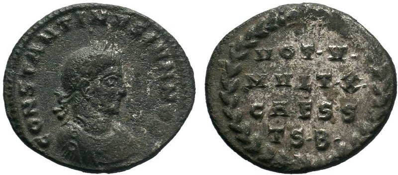 Constantine II. As Caesar, AD 316-337. Æ Follis (18mm, 3.06 g, 5h). Thessalonica...