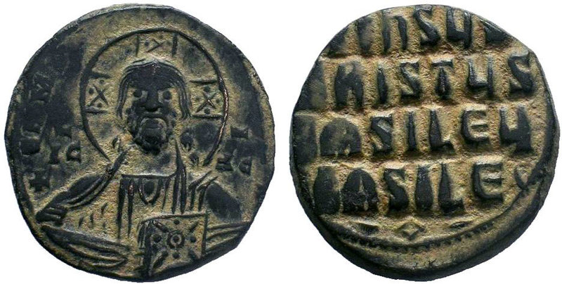 BYZANTINE.Basil II and Constantine VIII - AE Anonymous Follis 976-1028 AD. Class...
