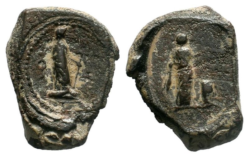 A large and heavy Roman iconographic lead seal!

Condition: Well centered, VF. N...