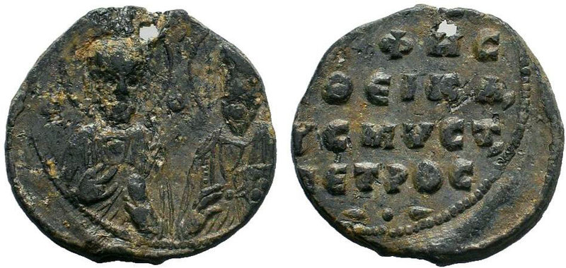 Lead seal of Peter (ca 12th cent.) A very interesting seal!
Condition: Obv. some...