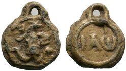 A lead byzantine gnostic pendant (6th/7th cent.)
Condition: About Very Fine, as in pictures.

Obverse: Depiction of a strange being.

Reverse: The gre...