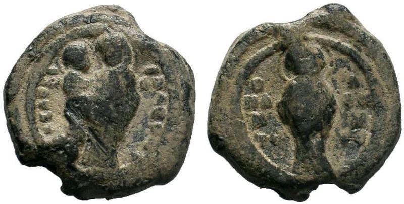 Uncertain iconographic byzantine lead seal 
(ca. 11th/12th cent.)
Condition: Gen...