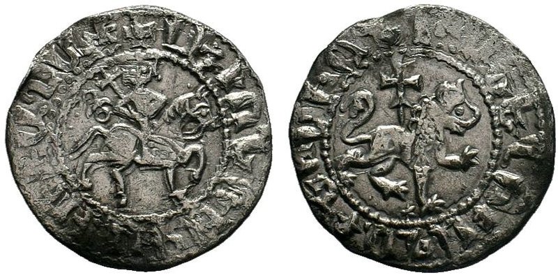 ARMENIA. Cilician Armenia . Levon III. 1301-1307. AR Tavorkin . Levon on horseba...