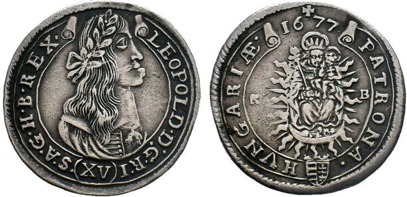 Leopold I, House of Habsburg. XV Kreuzer 1677

Condition: Very Fine

Weight: 6.3...