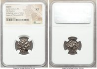 LOWER DANUBE. Imitating Alexander III the Great (336-323 BC). AR drachm (17mm, 1h). NGC XF. Imitating Chios, ca. 3rd century BC. Head of Heracles righ...