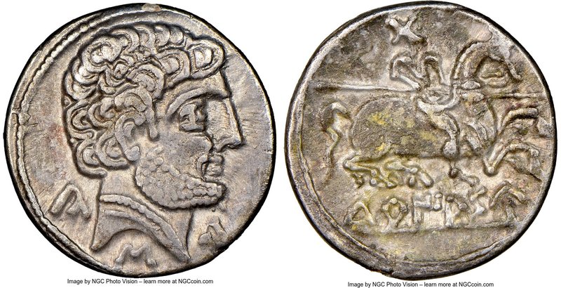 SPAIN. Turiaso (Zaragoza). Ca. 2nd-1st centuries BC. AR denarius (18mm, 1h). NGC...