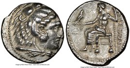 MACEDONIAN KINGDOM. Alexander III the Great (336-323 BC). AR imitative tetradrachm (25mm, 9h). NGC Choice VF. Phoenician (?) imitation of late lifetim...