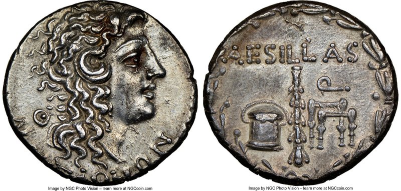 MACEDON UNDER ROME. Aesillas, as Quaestor (ca. 95-65 BC). AR tetradrachm (28mm, ...