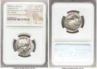 ATTICA. Athens. Ca. 440-404 BC. AR tetradrachm (25mm, 17.17 gm, 7h). NGC Choice XF 5/5 - 5/5. Mid-mass coinage issue. Head of Athena right, wearing cr...