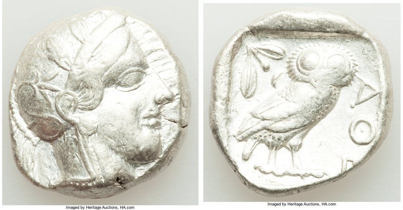 ATTICA. Athens. Ca. 440-404 BC. AR tetradrachm (24mm, 17.16 gm, 9h). VF. Mid-mas...