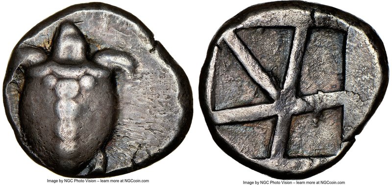 SARONIC ISLANDS. Aegina. Ca. 480-457 BC. AR stater (21mm, 12.29 gm). NGC Choice ...