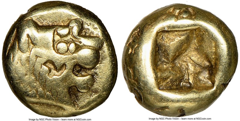 LYDIAN KINGDOM. Alyattes or Croesus (ca. 610-546 BC). EL 1/12 stater or hemihect...