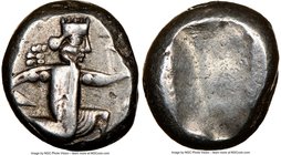 ACHAEMENID PERSIA. Xerxes II-Artaxerxes II (ca. 5th-4th centuries BC). AR siglos (14mm). NGC Choice VF, countermarks. Sardes, ca. 420-375 BC. Persian ...