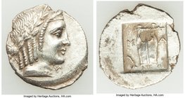 LYCIAN LEAGUE. Masicytes. Ca. 1st century BC. AR hemidrachm (16mm, 1.77 gm, 12h). XF. Series 5. Laureate head of Apollo right; Λ-Y below / M-A, cithar...