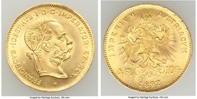 Franz Joseph I gold Restrike 10 Francs 1892 UNC, KM2260. High quality gem. AGW 0.0933 oz.

HID09801242017