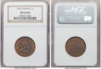 4-Piece Lot of Certified Assorted Issues, 1) Edward VII Cent 1902 MS63 Red and Brown NGC, London mint, KM8. 2) George V Cent 1911 MS61 Brown NGC, Otta...