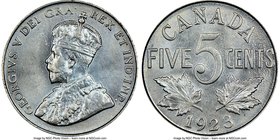 George V 5 Cents 1923 MS64 NGC, Ottawa mint, KM29. Flashy near-gem coin with pristine surfaces.

HID09801242017