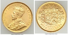 George V gold 5 Dollars 1913 AU (Surface Hairlines), Ottawa mint, KM26, Fr-4. AGW 0.2419 oz.

HID09801242017