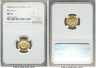Nueva Granada gold Peso 1842 BOGOTA-RS MS63 NGC, Bogota mint, KM93.

HID09801242017