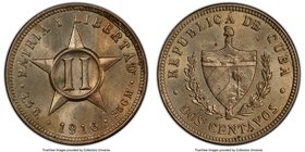 Pair of Certified Assorted Issues PCGS, 1) Republic 2 Centavos 1916 MS64, KM-A10. 2) Republic 10 Centavos 1916 MS64, KM-A12. Sold as is, no returns.

...