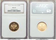 Russian Duchy. Nicholas II gold 20 Markkaa 1913-S MS64 NGC, Helsinki mint, KM9.2. Final year of issue. 

HID09801242017