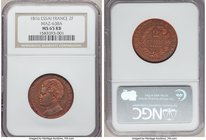 Napoleon II Pretender copper Essai 2 Francs 1816 MS65 Red and Brown NGC, Maz-638a, KM-E13a. A scarce issue both in absolute and conditional terms. 

H...