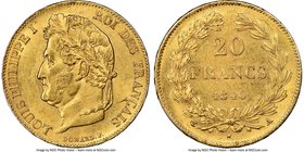 Louis Philippe I gold 20 Francs 1840-A MS62 NGC, Paris mint, KM750.1. AGW 0.1867 oz.

HID09801242017