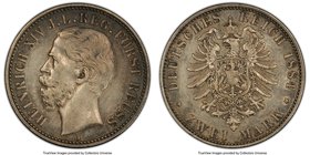 Reuss-Schleiz. Heinrich XIV 2 Mark 1884-A AU50 PCGS, Berlin mint, KM82.

HID09801242017
