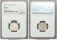 George III 6 Pence 1816 MS64 NGC, KM665, S-3791. 

HID09801242017
