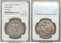 Victoria Crown 1889 AU Details (Cleaned) NGC, KM765, S-3921. We note that the holder for this lot is damaged, and can be submitted for reholdering, fr...