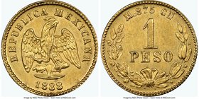 Republic gold Peso 1888 Cn-M MS62 NGC, Culiacan mint, KM410.2.

HID09801242017