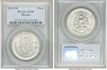 2-Piece Lot of Republic Pesos 1919-M AU58 PCGS, Mexico City mint, KM454.

HID09801242017